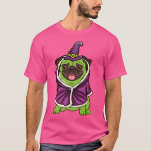Green Witch Pug Cute Dog Halloween Costume Pug-o-w T-Shirt