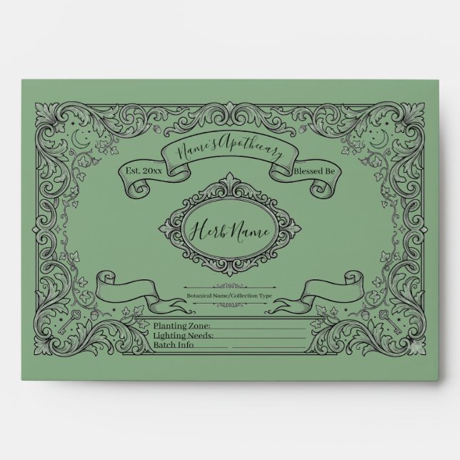 Green Witch Sage Seed Packet Envelope (Front)