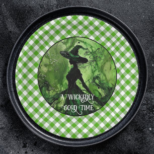 Green Witch Wickedly Good Time Halloween Birthday Paper Plate