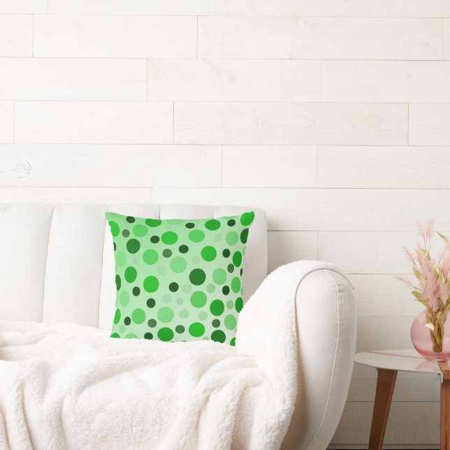 Green With Envy Polka Dots,  Cushion (Couch)