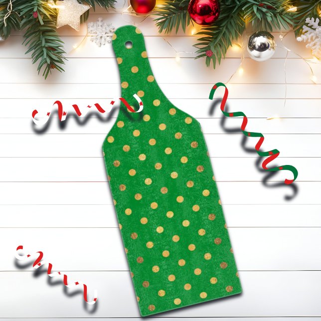 Green with Gold Glitter Dots  Cutting Board (Creator Uploaded)
