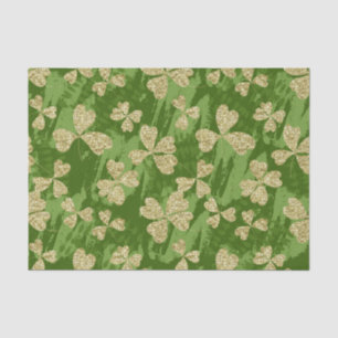 GREEN WITH GOLD SHAMROCKS TISSUE PAPER