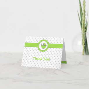 Green with Grey Polka Dot Thank You Card