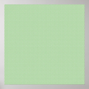 Green With Simple White Dots Poster