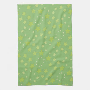 Green With Stars Tea Towel