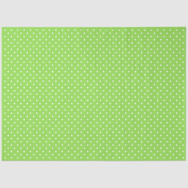 Green With White Polka Dots Tissue Paper (Front)