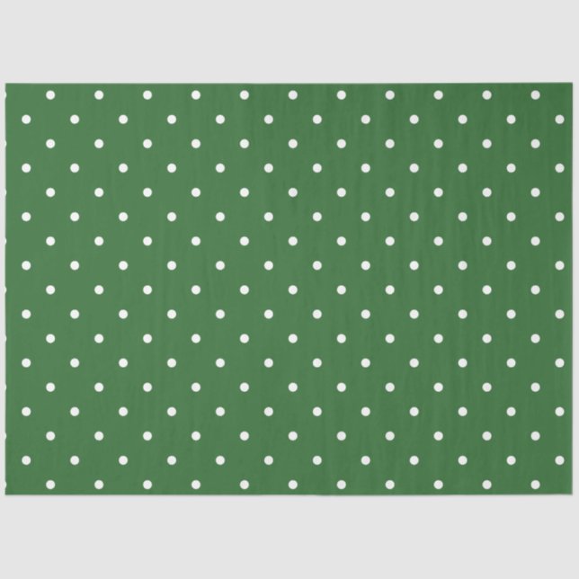 Green with White Polka Dots Tissue Paper (Front)
