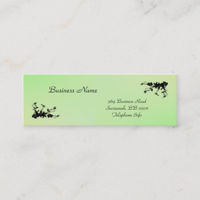 Green with Yellow Kiss Elegant Business Card (Front)