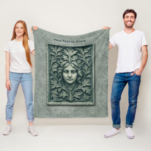 Green Woman - Stone Fleece Blanket