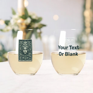 Green Woman - Stone Stemless Wine Glass