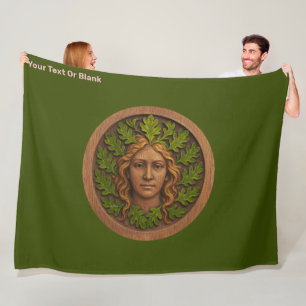 Green Woman - Wood Fleece Blanket