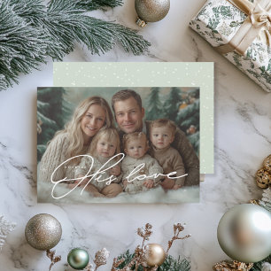 Green Wonders of His Love Christmas Card Instant