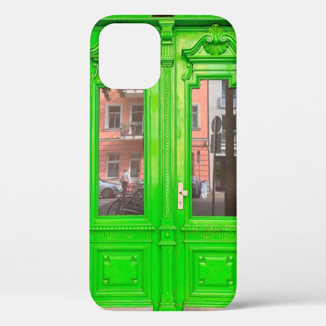 GREEN WOODEN GLASS DOOR Case-Mate iPhone CASE (Back)