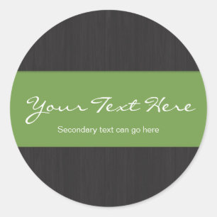 Green & Woodgrain Customisable Stickers