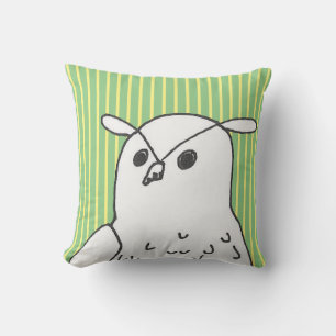 Green Woodland Animal Art Cute Owl Cushion