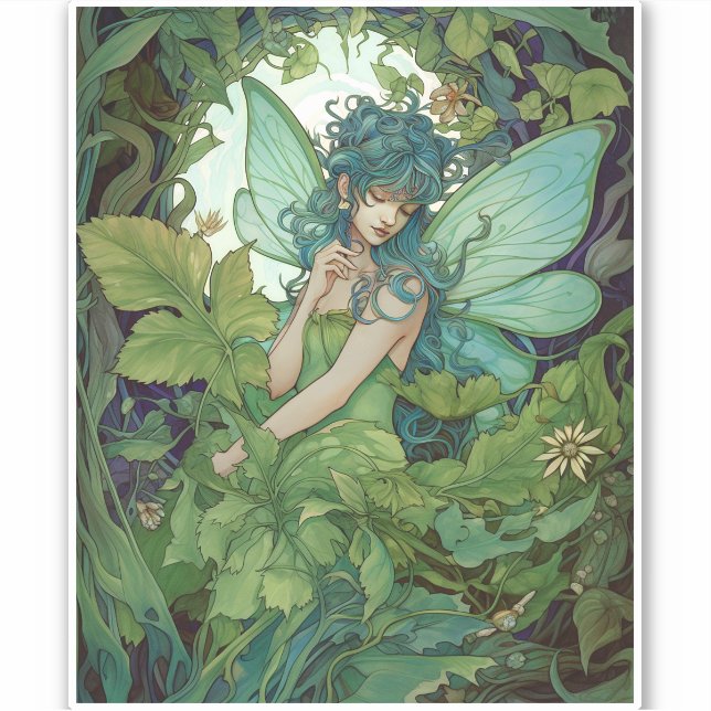 Green Woodland Fairy Fantasy Art (Front)