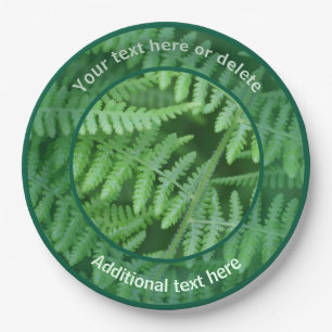 Green Woodland Ferns Personalised Party  Paper Plate