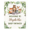 Green Woodland Forest Baby Animals Welcome Poster