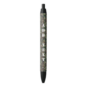 Green Woodland Military Camouflage Pattern Blue Ink Pen