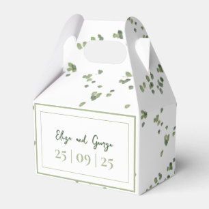 Green Woodland Theme All in One Wedding Invite Favour Box