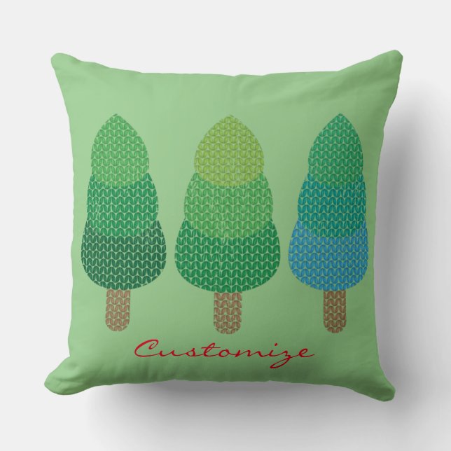 Green Woodland  Trees Thunder_Cove Cushion (Front)