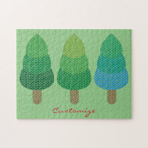 Green Woodland Trees Thunder_Cove Jigsaw Puzzle
