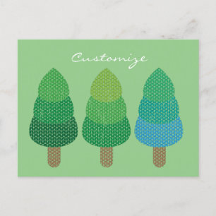 Green Woodland Trees Thunder_Cove Postcard