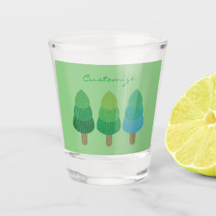 Green Woodland Trees Thunder_Cove Shot Glass