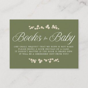 Green Woodland Wildflower Books for Baby Enclosure Card