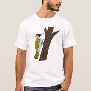 Green Woodpecker Illustration T-Shirt