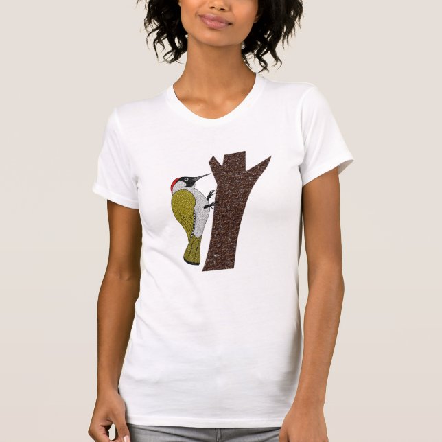 Green Woodpecker Illustration T-Shirt (Front)