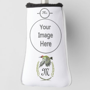 Green Woodpecker in Flight Monogram Golf Head Cover