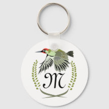 Green Woodpecker in Flight Monogram