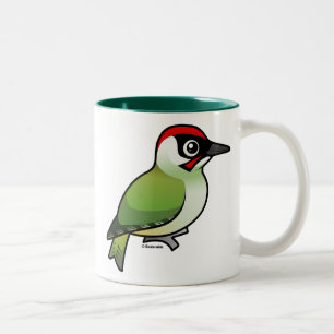 Green Woodpecker Two-Tone Coffee Mug