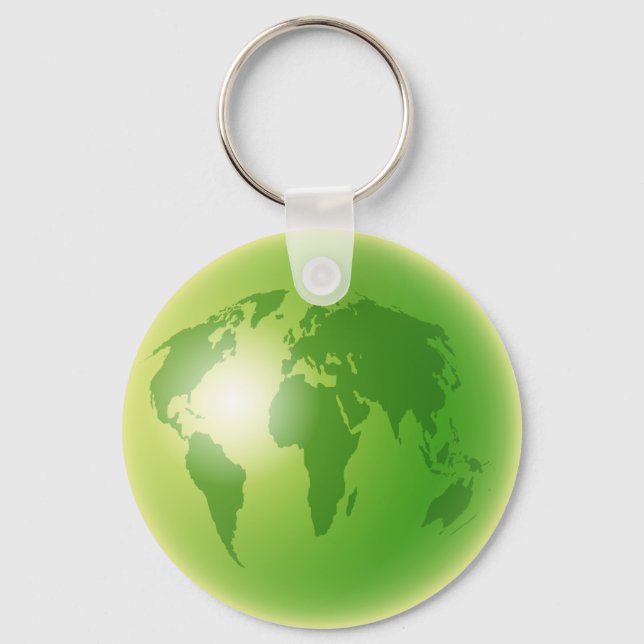 Green World Globe Key Ring (Front)