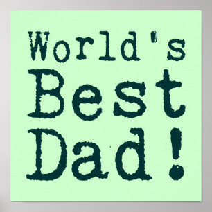 Green World's Best Dad Poster