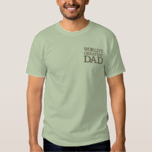 Green World's Greatest Dad Embroidered T-Shirt