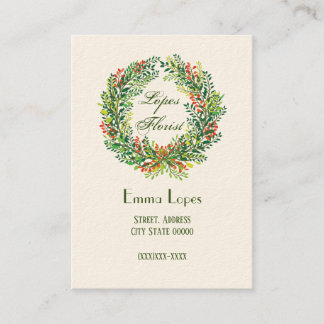 Green Wreath Business Card