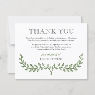 Green Wreath Sympathy Thank You Card