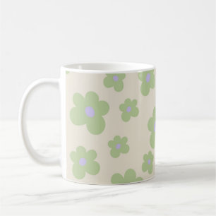 Green Y2K Wildflower Bold Retro Spring Kitchen Coffee Mug