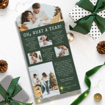 Green Year In Review Trifold Cards