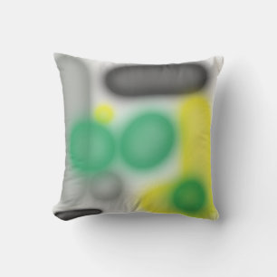 Green Yellow Abstract Art Cushion Throw Pillow