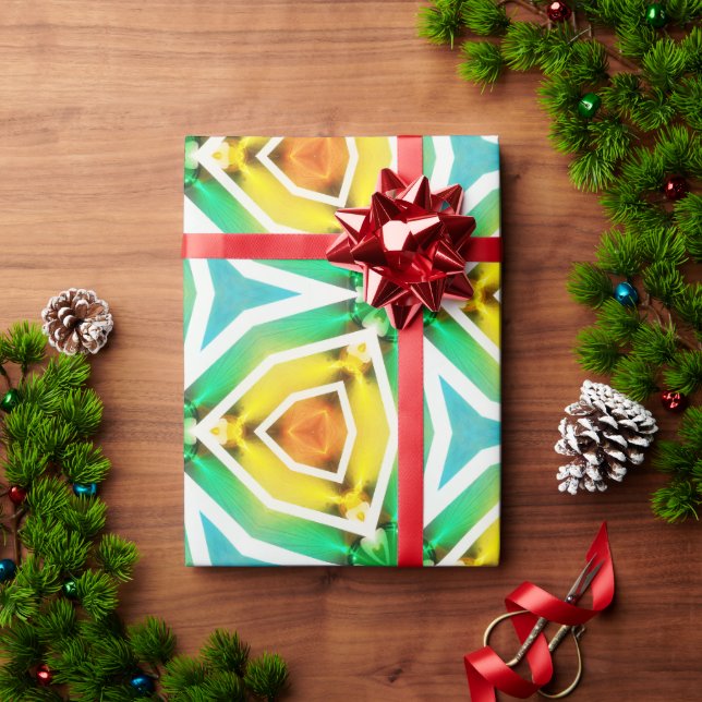 Green Yellow Abstract Wrapping Paper (Holiday Gift)