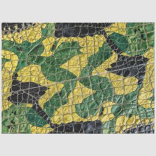 Green Yellow Alligator Crocodile Dragon Leather Tissue Paper