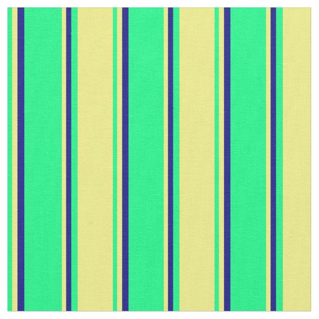 Green, Yellow, and Blue Coloured Pattern Fabric (Close Up)