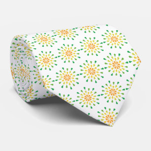Green, yellow and orange teardrops tie