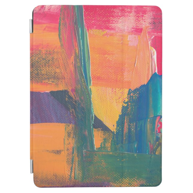 Green, yellow, and red abstract painting iPad air cover (Front)