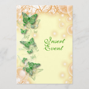 green yellow birthday engagement wedding invitation