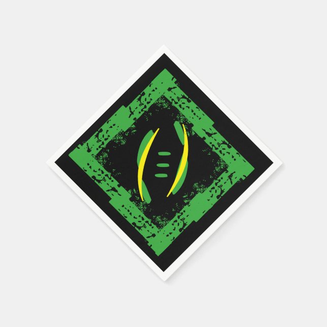 Green/Yellow/Black Coctail Napkins (Corner)