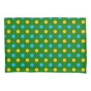 Green Yellow Black Polka Dots Design  Pillowcase